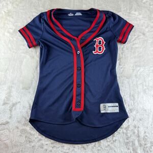 Boston Red Sox Jersey Majestic Fan Fashion Cool Base Women's XS Blue / Red
